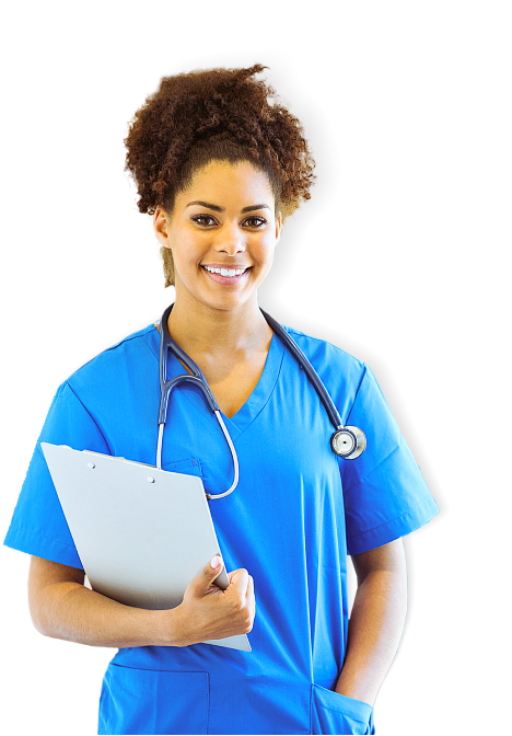 nurse holding a clipboard